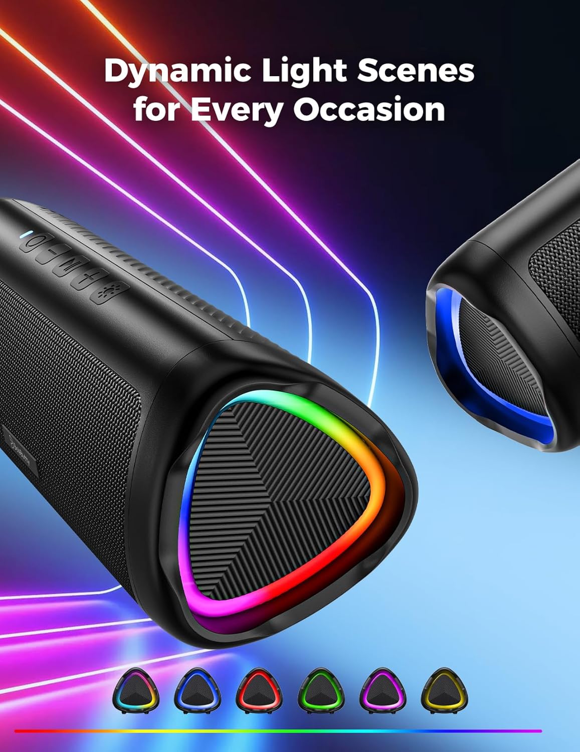 X-GO C27-C Bluetooth Speaker with HD Sound, Portable Wireless, IPX5 Waterproof, Up to 24H Playtime, TWS Pairing, BT5.3, for Home/Party/Outdoor/Beach, Electronic Gadgets, Birthday Gift (Black)
